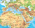 World Intermediate Physical Classroom Wall Map Close-up View