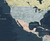 Dark Navy Oceans World Political Wall Map Close-up View