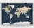 Dark Navy Oceans World Political Wall Map