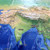 detail shot of the world ranger raised relief world map