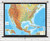 USA, Mexico, Central America & Caribbean Physical Map - Custom Spring Roller Multi-map Combo Set