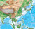 Topographic World Wall Map - Miller Projection, Detail Image 3, World Maps Online