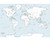 Soft Blue Ocean Simple World Map Mural