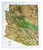 Satellite Image Raised Relief Map of Arizona