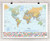 Classic World Wall Map with Flags