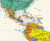 Contemporary World Wall Map with Flags Close-up View