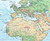 Light Ocean World Physical Wall Map by Compart Maps Close-up View