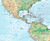 Light Ocean World Physical Wall Map by Compart Maps Close-up View