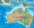 Western Pacific Physical Wall Map by Compart Maps Close-up View