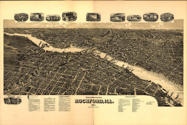 Historic Map Rockford Il 1891 World Maps Online 3084