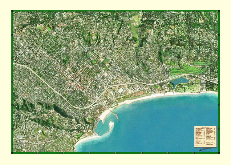 Santa Barbara from Space Map from Compart, image 2, World Maps Online