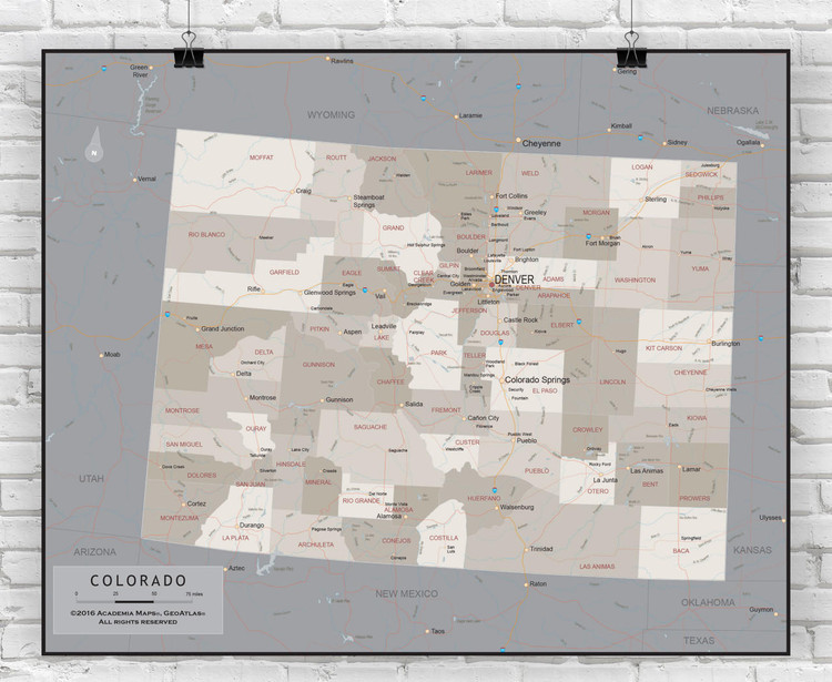 Colorado Political Pull-Down Map | World Maps Online
