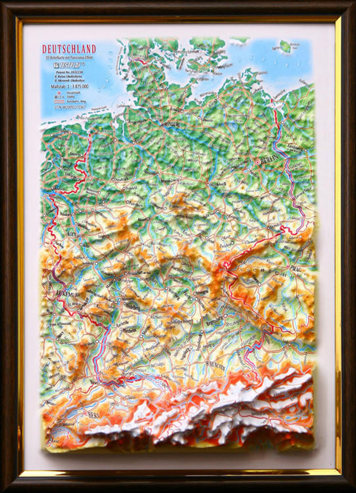 Raised Relief Map of Germany, image 1, World Maps Online