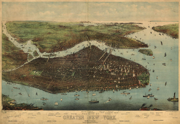 Historic Map - New York City, NY - 1905, image 1, World Maps Online