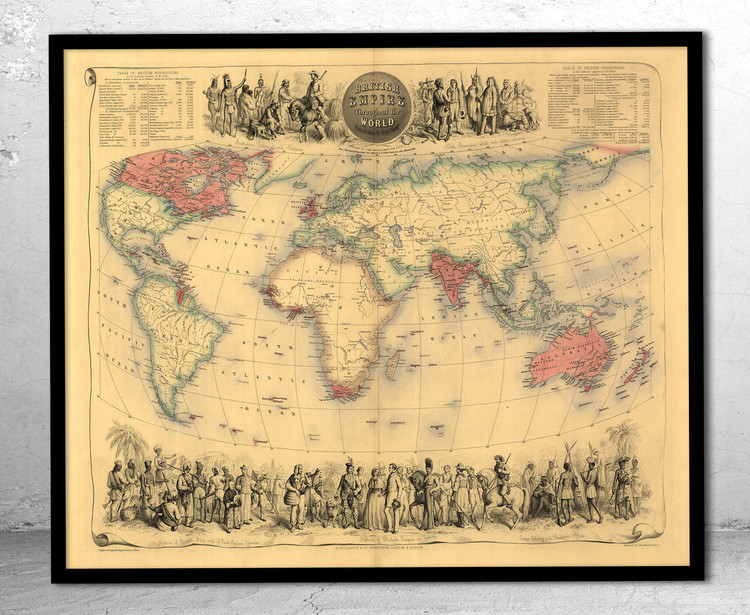 Historic Map - World Map - British Empire - 1850's, image 1, World Maps Online