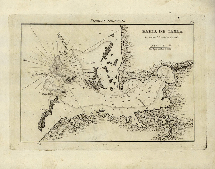 Historic Map - Tampa Bay, FL - 1809, image 1, World Maps Online