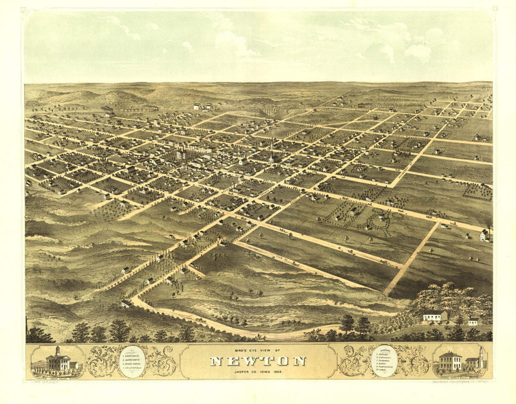 Historic Map - Newton, IA - 1868, image 1, World Maps Online