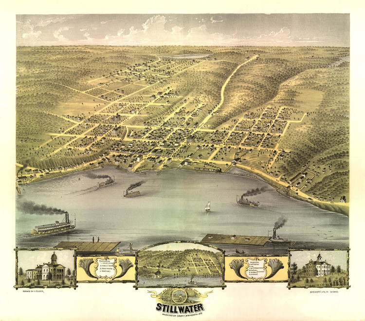 Historic Map - Stillwater, MN - 1870, image 1, World Maps Online