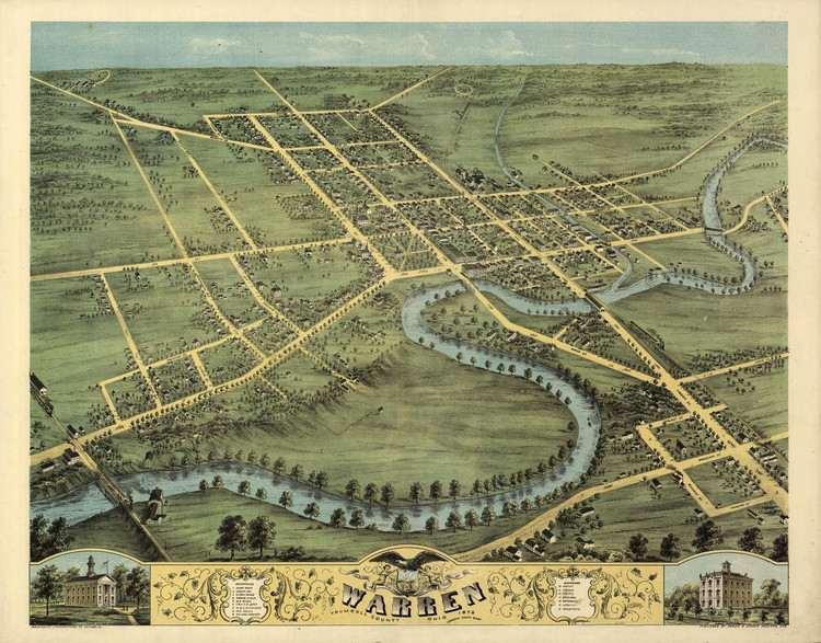 Historic Map - Warren, OH - 1870, image 1, World Maps Online