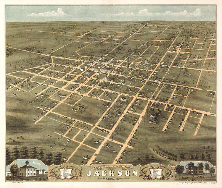 Historic Map - Jackson, TN - 1870, image 1, World Maps Online