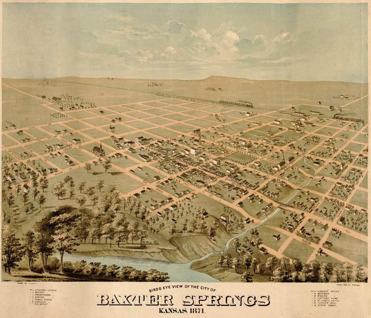 Historic Map - Baxter Springs, KS - 1871, image 1, World Maps Online