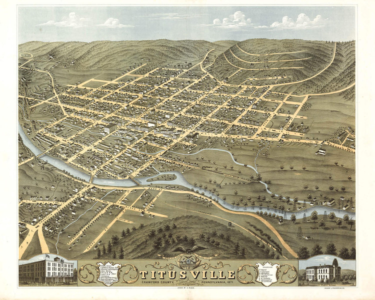 Historic Map Titusville, PA 1896 World Maps Online
