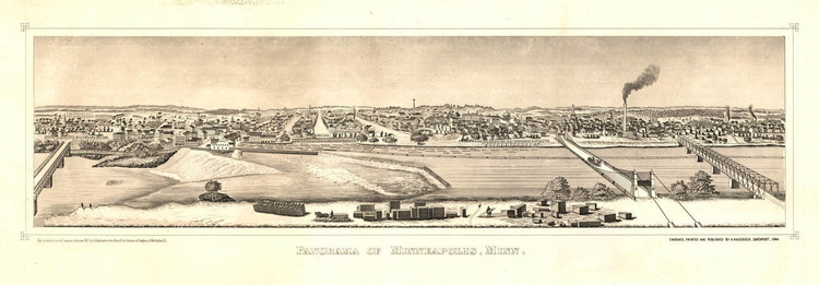 Historic Map - Minneapolis, MN - 1873, image 1, World Maps Online