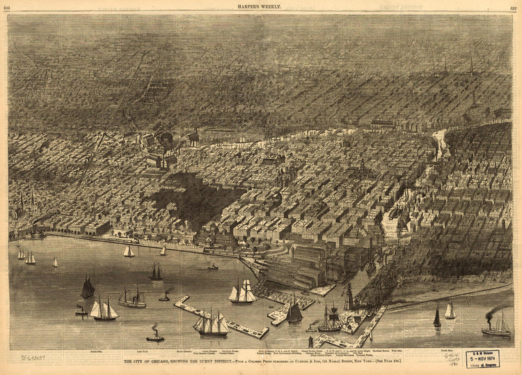 Historic Map - Chicago, IL - 1874, image 1, World Maps Online