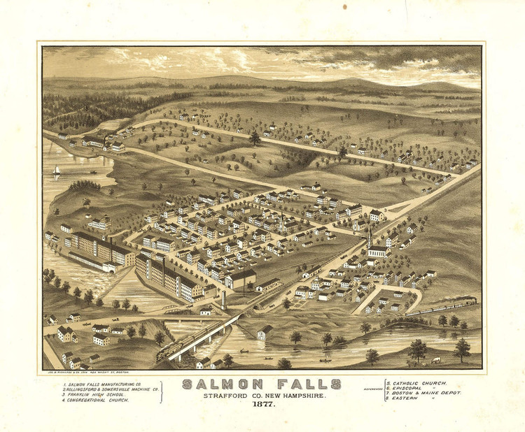 Historic Map - North Berwick, ME - 1877