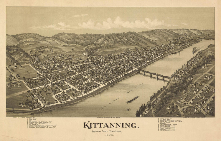 Historic Map - Kittanning, PA - 1896, image 1, World Maps Online