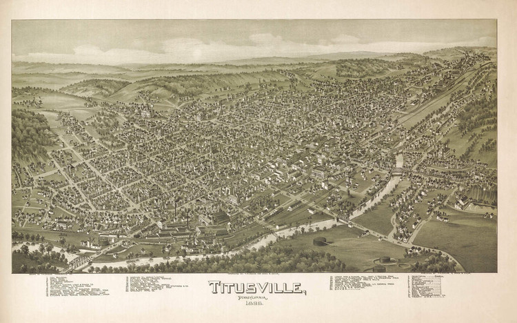 Historic Map - Titusville, PA - 1896, image 1, World Maps Online