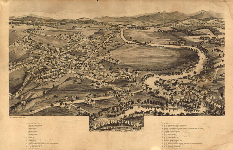 Historical Map - Enosburg Falls, Vermont - 1892, image 1, World Maps Online