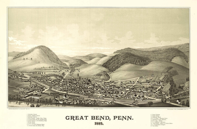 Historic Map - Great Bend, PA - 1887, image 1, World Maps Online