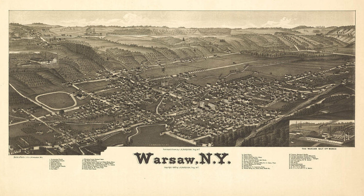 Historic Map - Warsaw, NY - 1885, image 1, World Maps Online