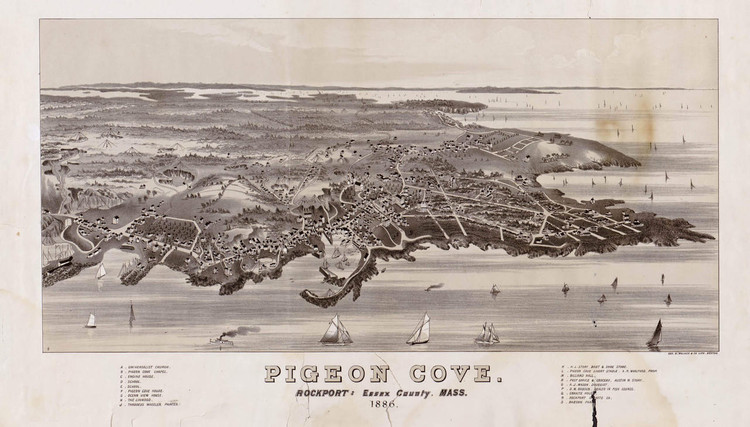 Historic Map - Pigeon Cove, Rockport, MA - 1886, image 1, World Maps Online