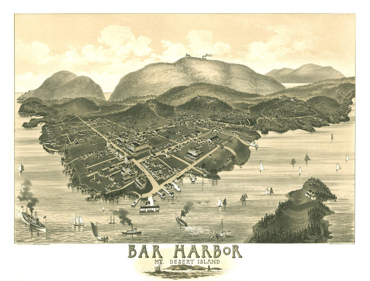Historic Map - Bar Harbor, ME - 1886, image 1, World Maps Online
