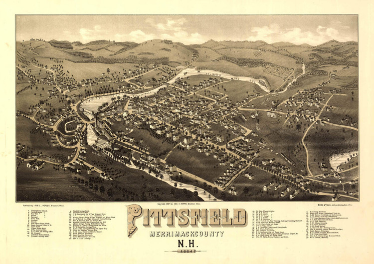 Historic Map - Pittsfield, NH - 1884, image 1, World Maps Online