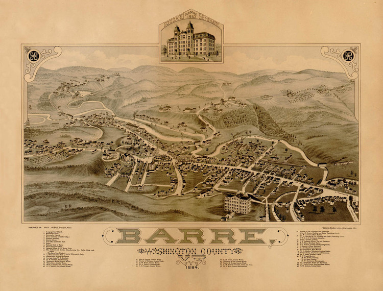 Historic Map - Barre, Vermont - 1884, image 1, World Maps Online