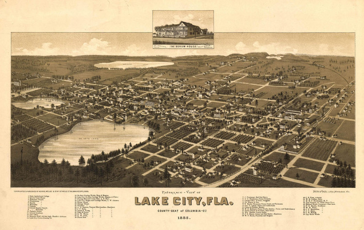 Historic Map - Lake City, FL - 1885, image 1, World Maps Online