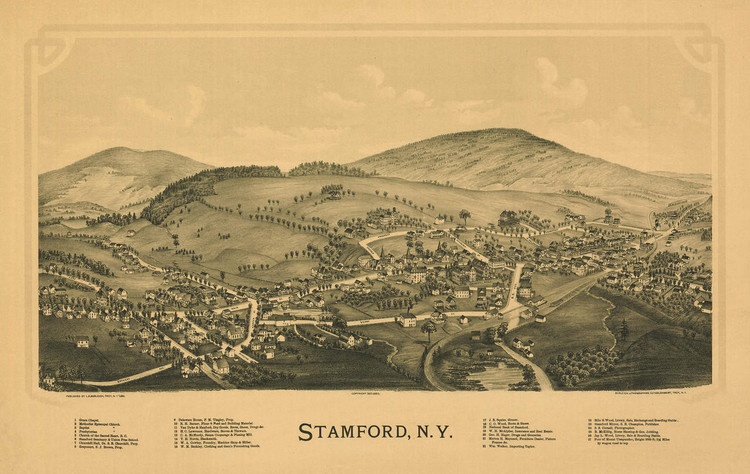 Historic Map - Stamford, NY - 1890, image 1, World Maps Online