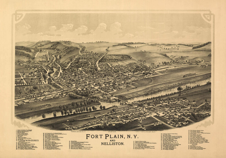Historic Map - Fort Plain & Nelliston, NY - 1891, image 1, World Maps Online