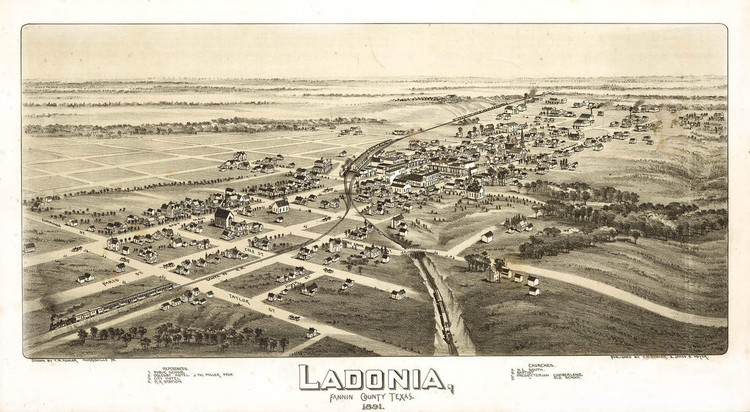 Historic Map - Ladonia, TX - 1891, image 1, World Maps Online