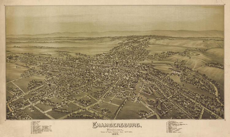 Historic Map - Chambersburg, PA - 1894, image 1, World Maps Online