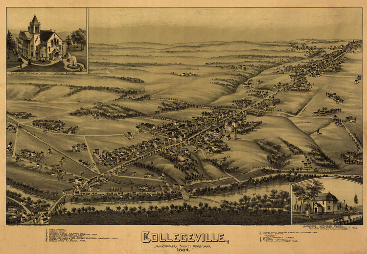 Historic Map Sellersville, PA 1894 World Maps Online