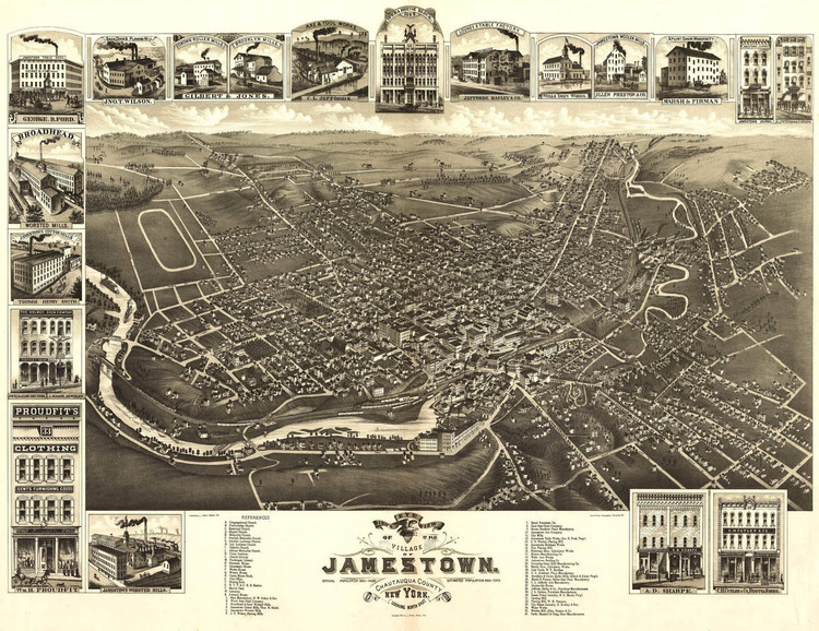 Historic Map - Jamestown, NY - 1882, image 1, World Maps Online