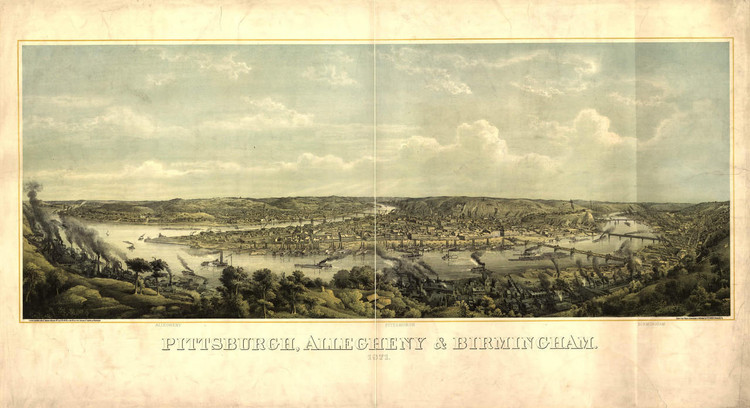Historic Map - Pittsburgh, PA - 1871, image 1, World Maps Online