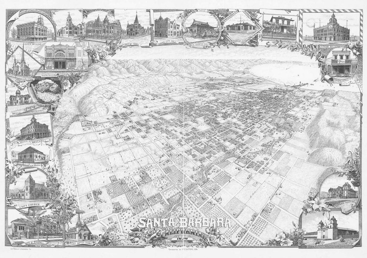 Historical Map of Santa Barbara, CA - 1898, image 1, World Maps Online