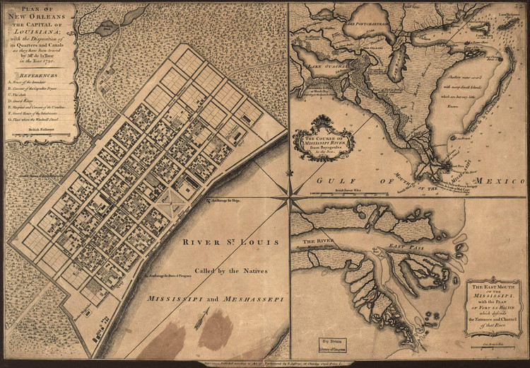 Old Historical City, Parish and State Maps of Louisiana