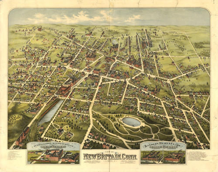 Historic Map - New Britain, CT - 1875, image 1, World Maps Online