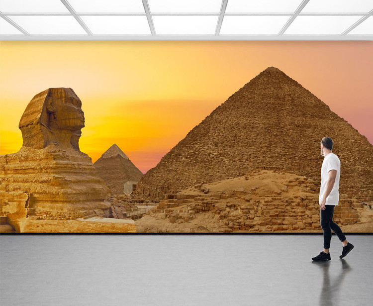 Great Egyptian Pyramids of Giza & Sphinx Panorama Wall Mural, image 1, World Maps Online